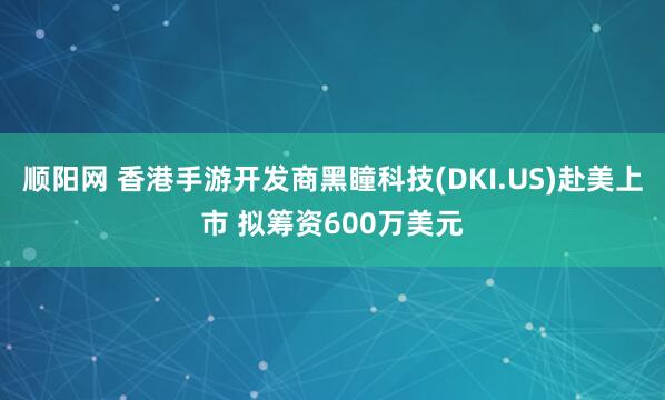 顺阳网 香港手游开发商黑瞳科技(DKI.US)赴美上市 拟筹资600万美元